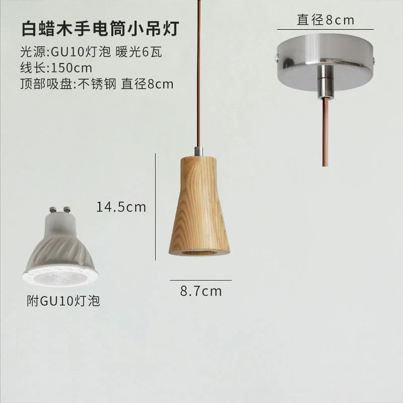 Afralia™ Wooden Pendant Lights LED E27 Minimalist Design for Kitchen, Dining Room, Bar