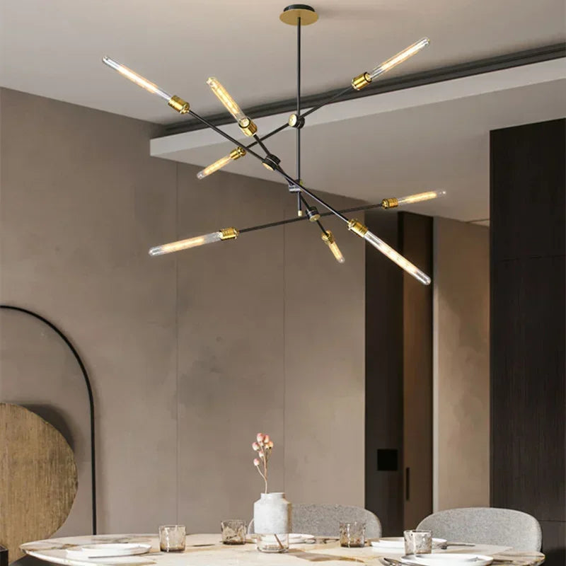 Afralia™ Retro Industrial Chandelier for Restaurant Living Room Bar Cafe Clothing Store