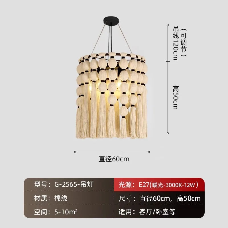 Afralia™ Bohemian Tassel Pendant LED Light for Cozy Atmosphere