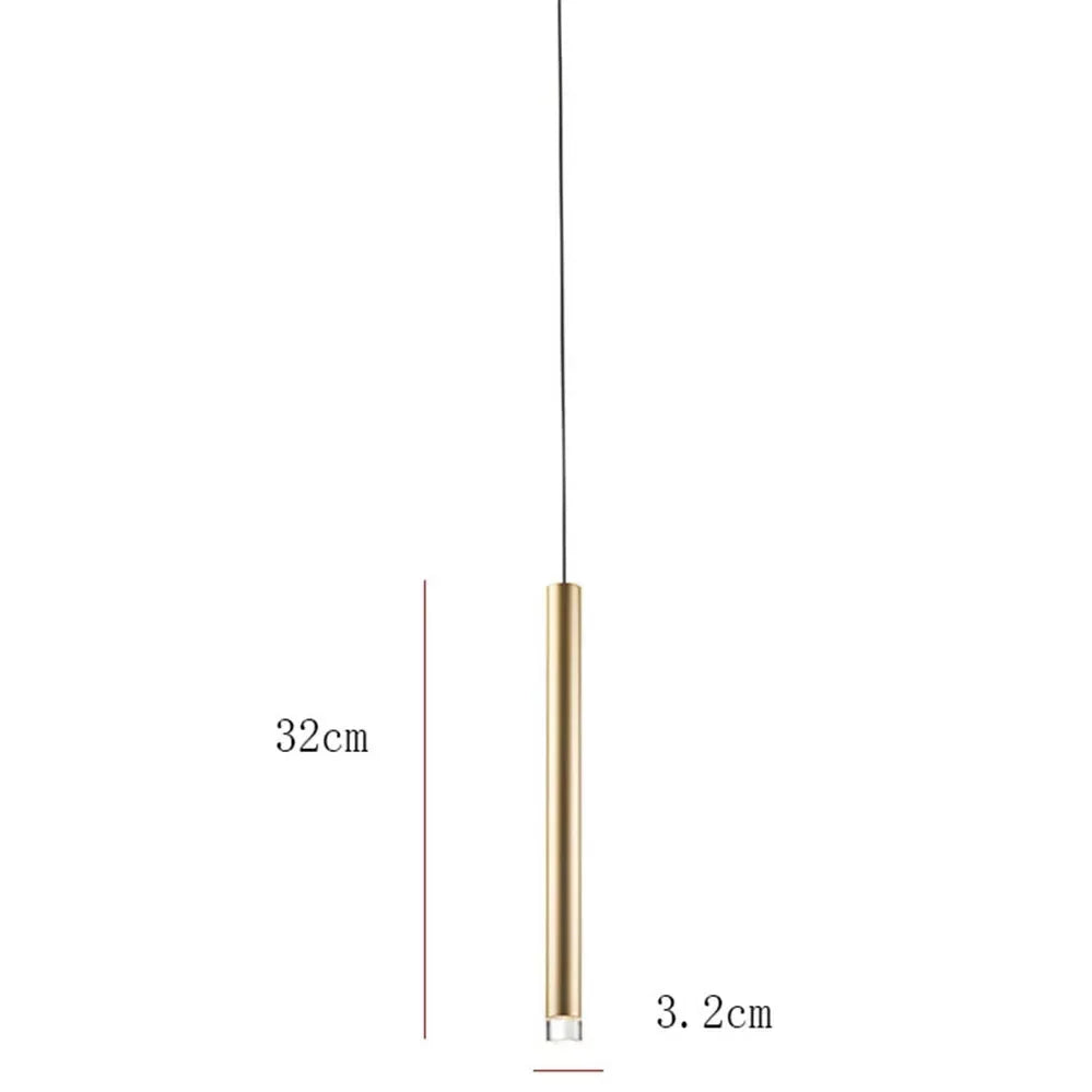 Afralia™ Gold Tube LED Pendant Lights for Kitchen Dining Office Home Decor