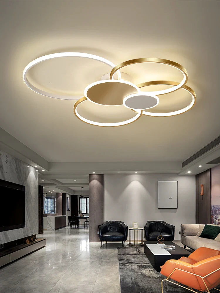 Afralia™ LED Round Ceiling Chandelier for Modern Living Room Decor