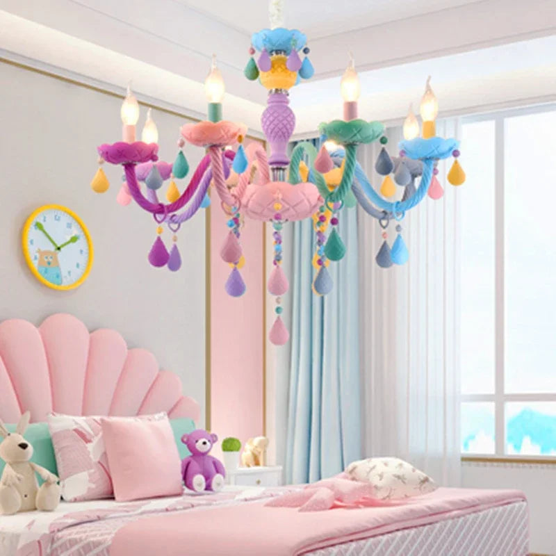 Afralia™ Nordic Children's Chandelier Girl Bedroom Living Room Indoor Pendant Light
