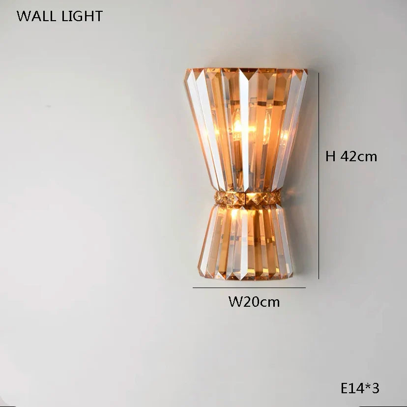Afralia™ Amber Crystal Ceiling Chandelier: Luxe LED Home Decor Light Fixture