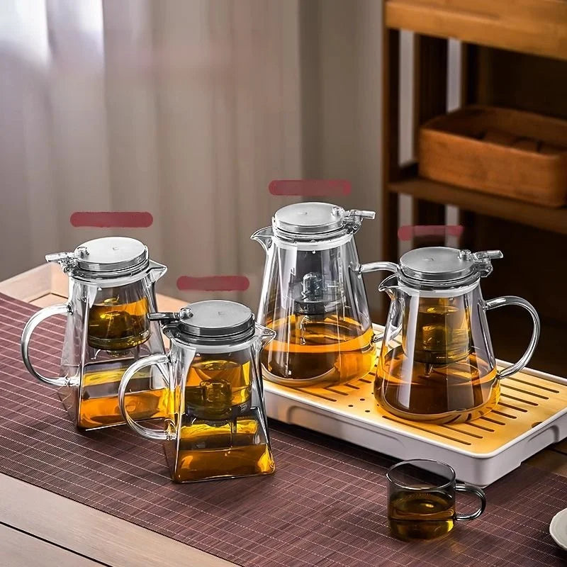 Afralia™ Glass Teapot Set with Heat-Resistant Filter, Perfect for Brewing Tea and Infusions