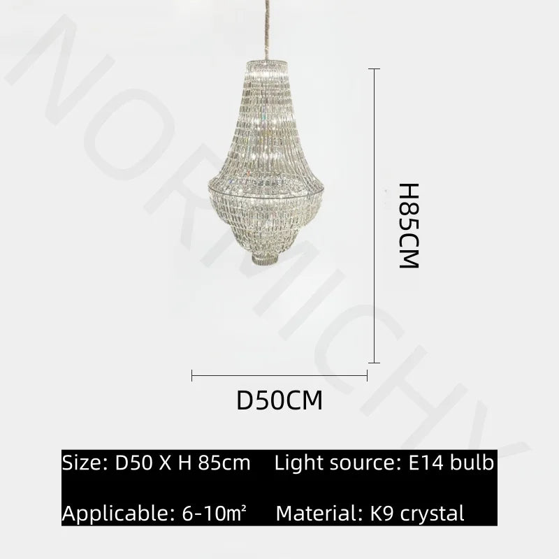 Afralia™ Modern Loft Duplex Villa Living Room Crystal Chandelier Staircase Chandelier Lamps