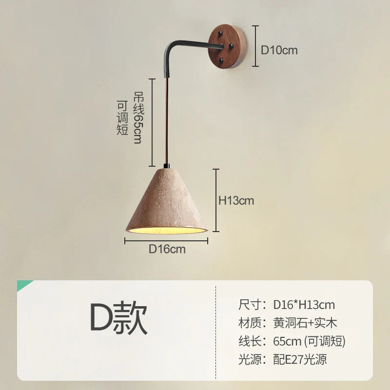 Afralia™ Yellow Cave Wall Lamp with Pull Switch for Bedroom and Living Room