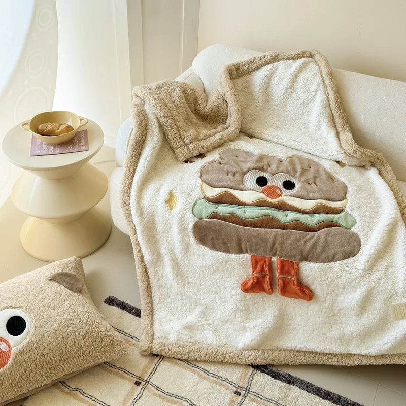 Afralia™ Cartoon Lamb Wool Blanket: Soft & Warm Sofa Cover for Autumn/Winter