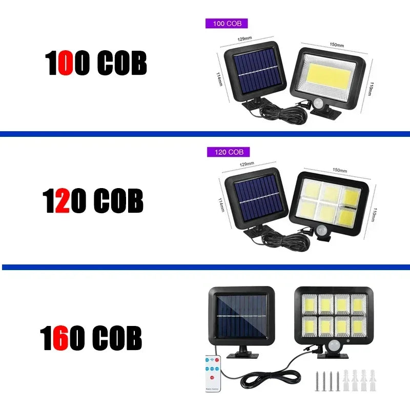 Afralia™ Solar Sensor Wall Lamp 3 Mode Waterproof Motion Street Lights - 160/120/100COB