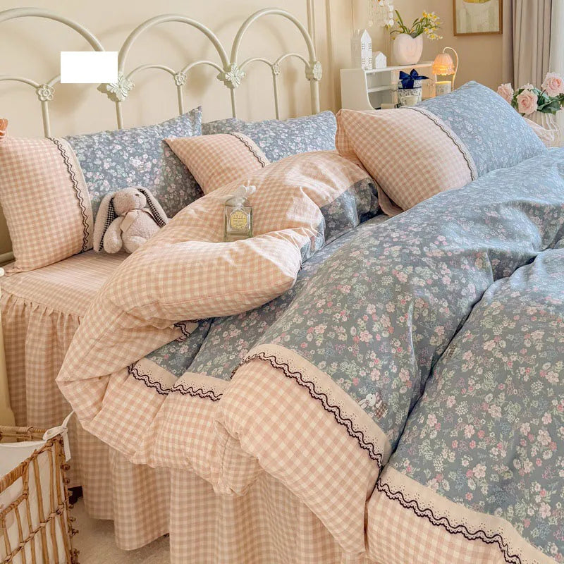 Afralia™ Flower Print Cotton Bedding Set: High Quality, Cozy, All Seasons Comforter Kit