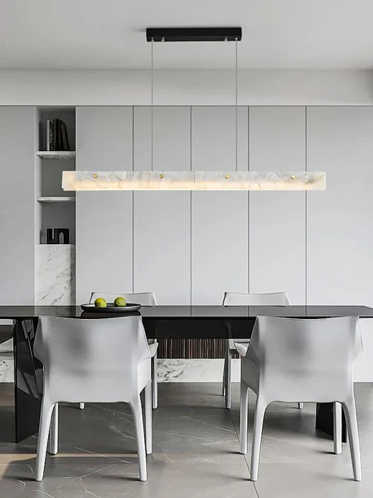 Afralia™ Black Marble Pendant Chandelier - Modern Long Design for Home Decor