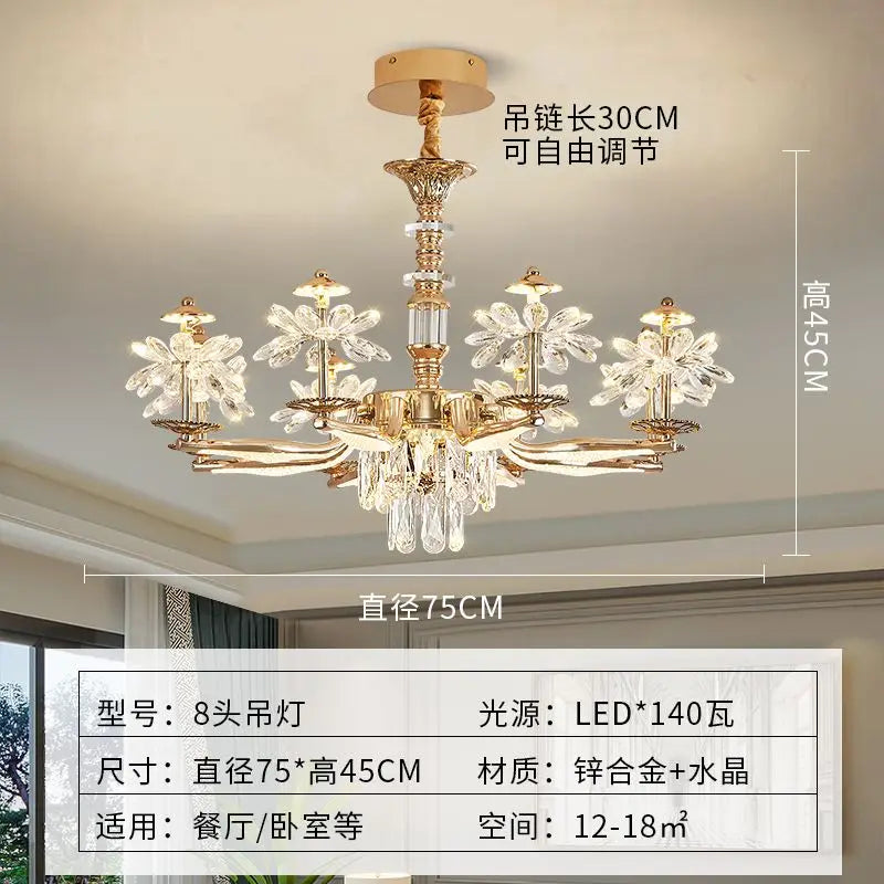 Afralia™ Crystal Chandelier Ceiling Pendant Light for Living, Dining, and Bedroom Home Lighting