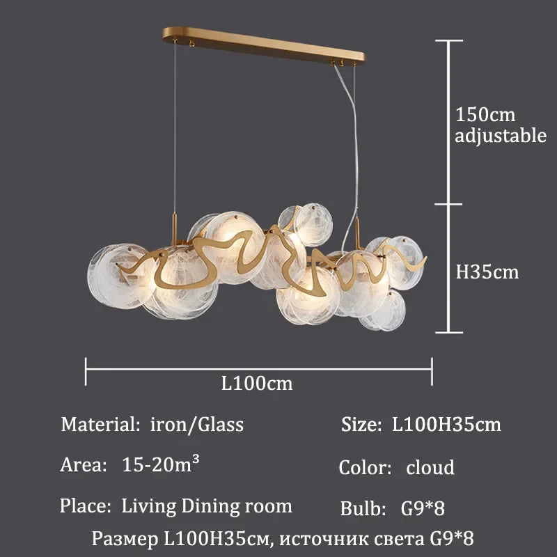 Afralia™ Modern Clouds Glass Pendant Lights for Luxury Home Decor Lighting