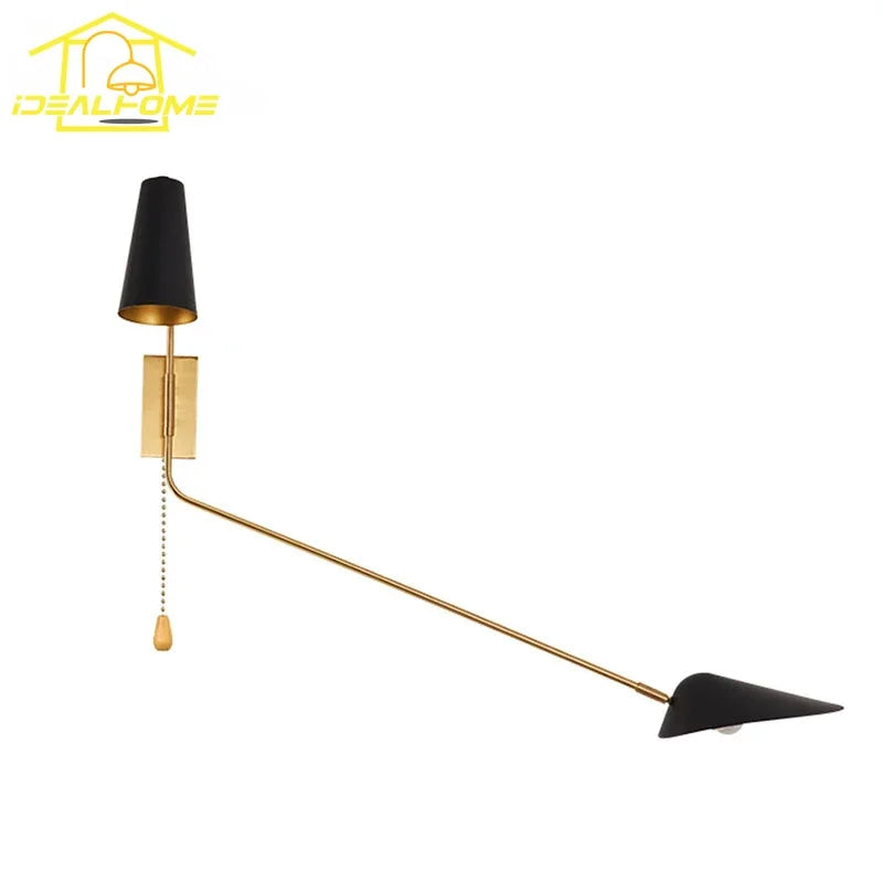 Afralia™ Adjustable Double Head LED Wall Lamp with Pull Switch