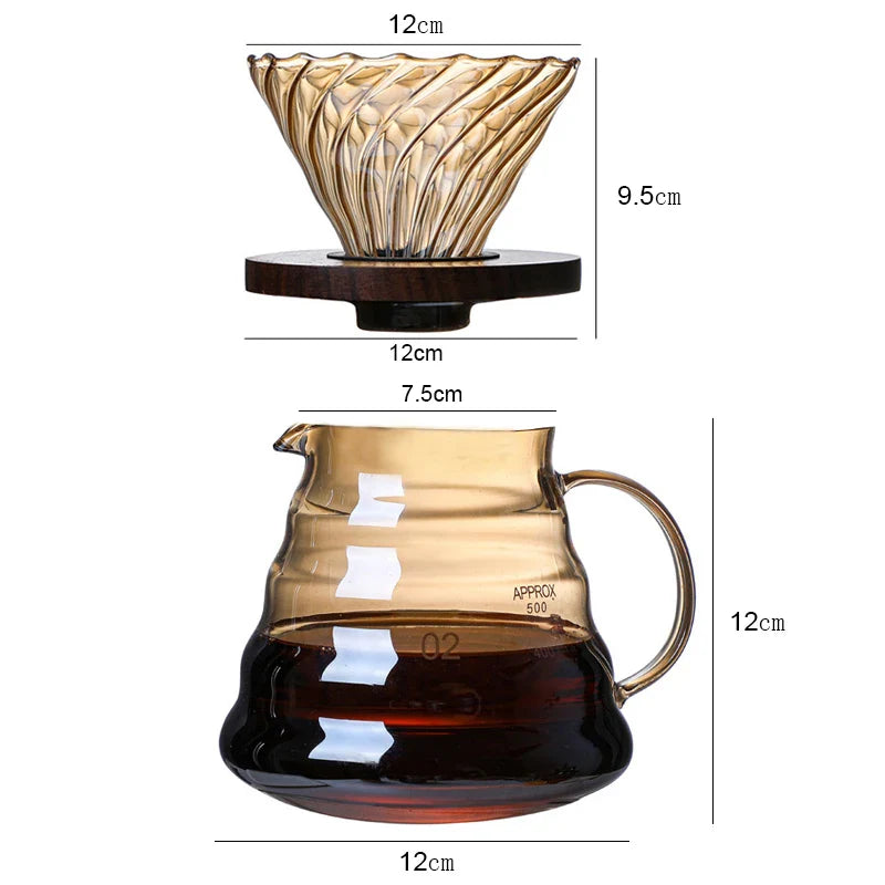 Afralia™ Glass Coffee Filter Pot Drip Reusable Supplies Brown Brewed Percolator