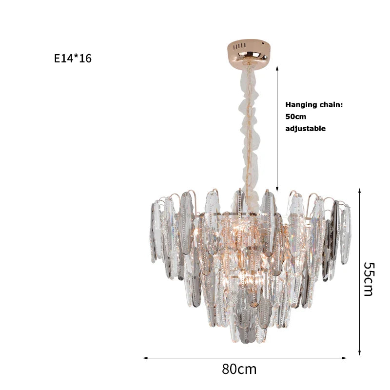 Afralia™ Gold Crystal LED Chandelier Lighting for Dinning Table