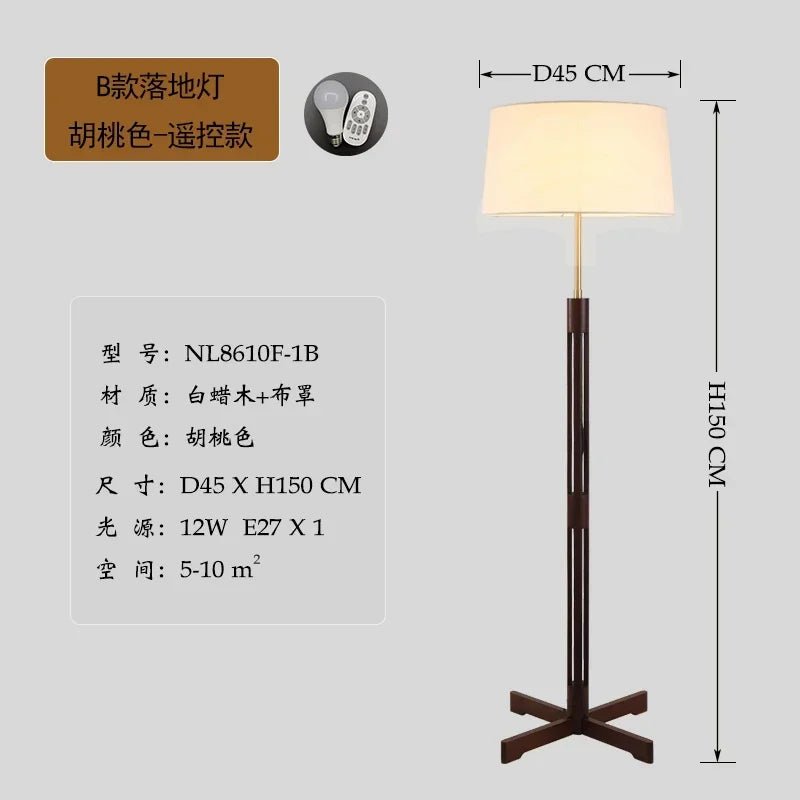 Afralia™ Zen Wood Floor Lamp LED E27 for Living Room Bedroom Sofas Zen Art Decor