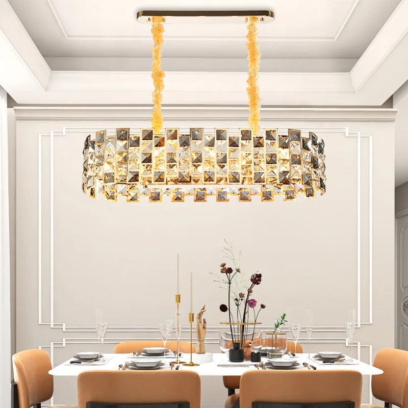 "2025 Afralia™ Crystal Gold Chandelier Pendant Lamp for Luxury Home Decor"