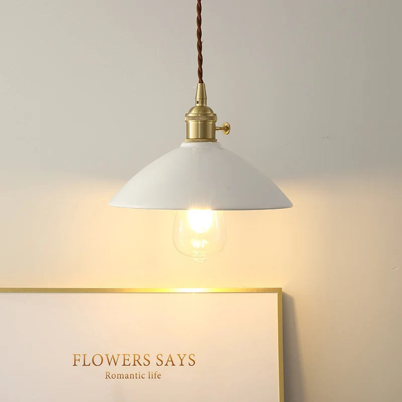 Afralia™ Ceramic Knob Switch LED Pendant Light, Nordic Modern Hang Lamp