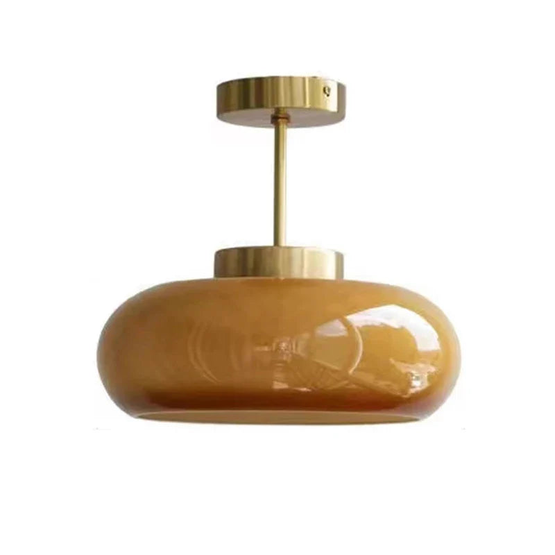 Afralia™ Retro European Style Glass Ceiling Lamp for Restaurant and Living Room