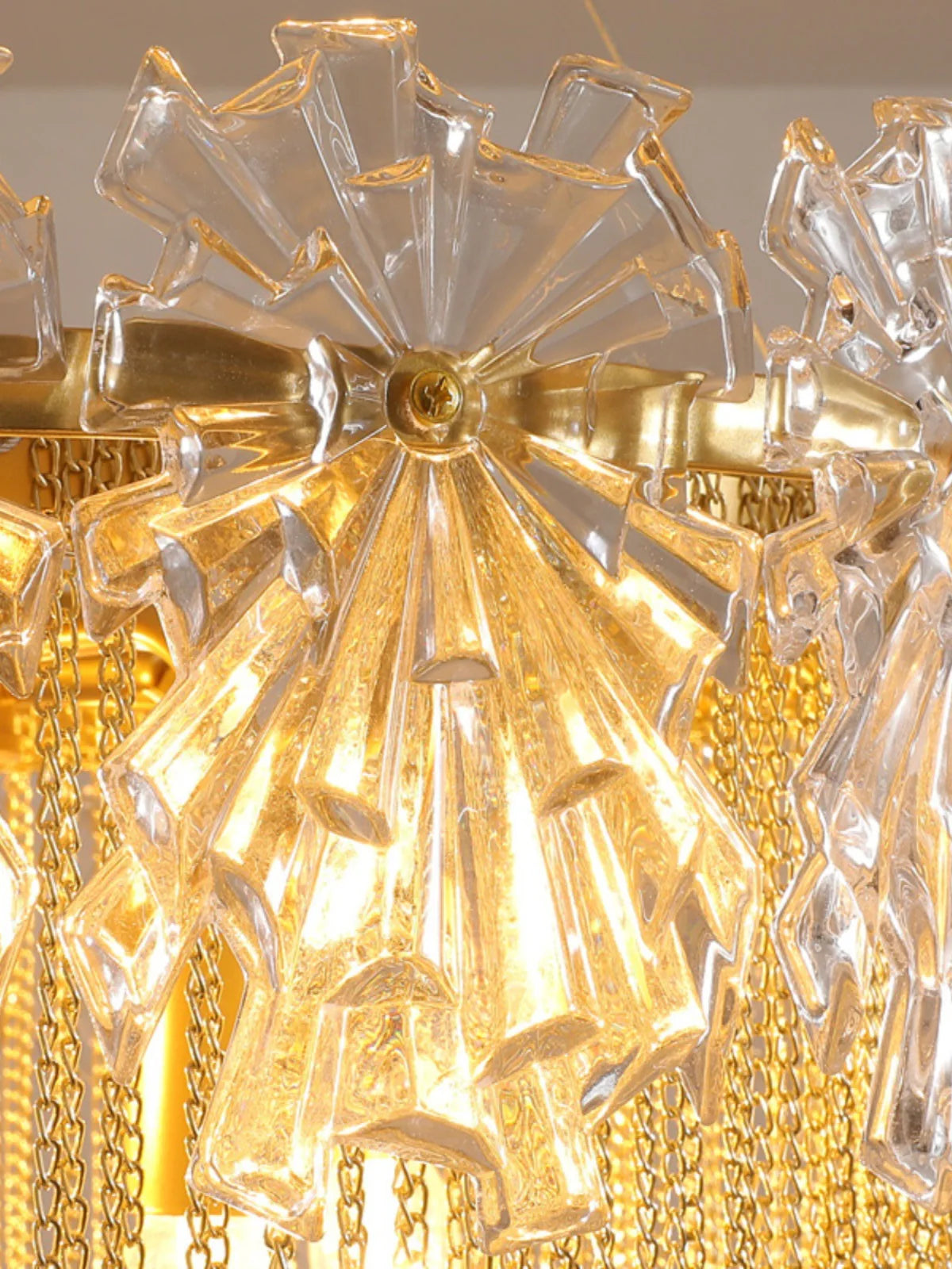 Afralia™ Water Drop Crystal Tassel Chandelier LED Pendant Light Luxe Fixture