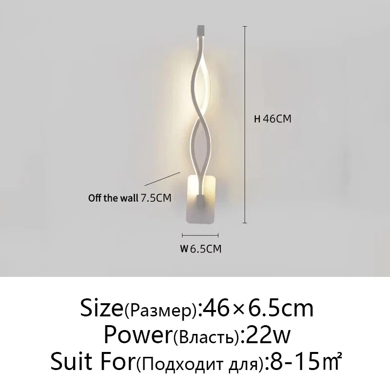Afralia™ LED Wall Lamps Modern Minimalist Bedroom Living Room Lighting Black White