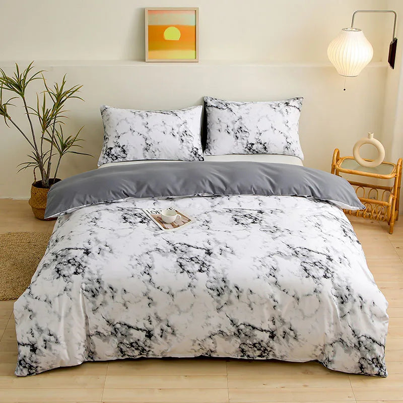 Afralia™ Brushed Printed Duvet Cover Set with 2 Pillowcases, Queen/Single Size