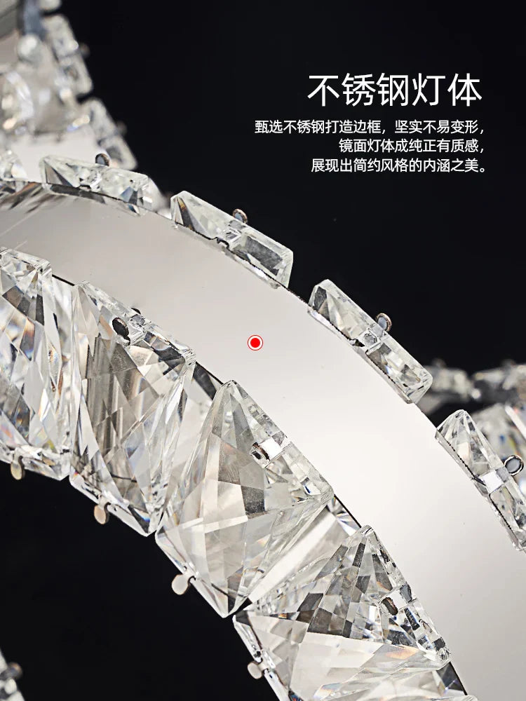 Afralia™ Luxury Nordic Crystal Pendant Light for Modern Living Room Indoor Lighting