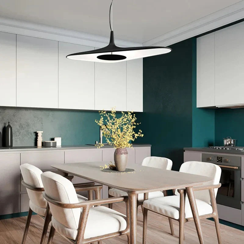 Afralia™ Modern Black and White Dining Table Pendant Light for Living Room Kitchen Island