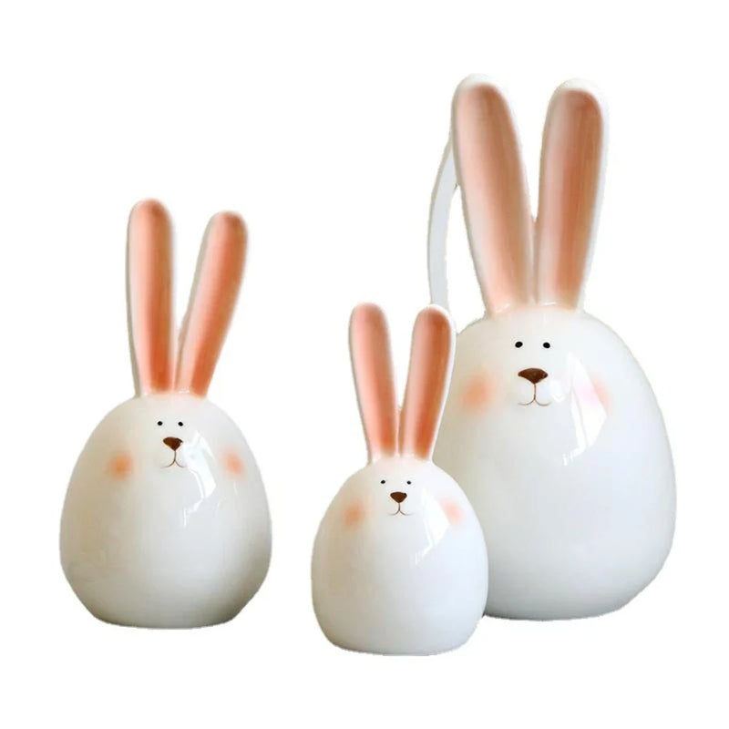 Afralia™ Long Eared Rabbit Head Home Decoration Living Room Ornament Bunny Crafts