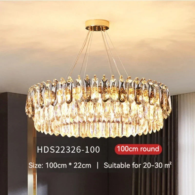 Afralia™ Gold Crystal Chandelier: Luxury Lighting for Dining Living Bedroom Kitchen Island