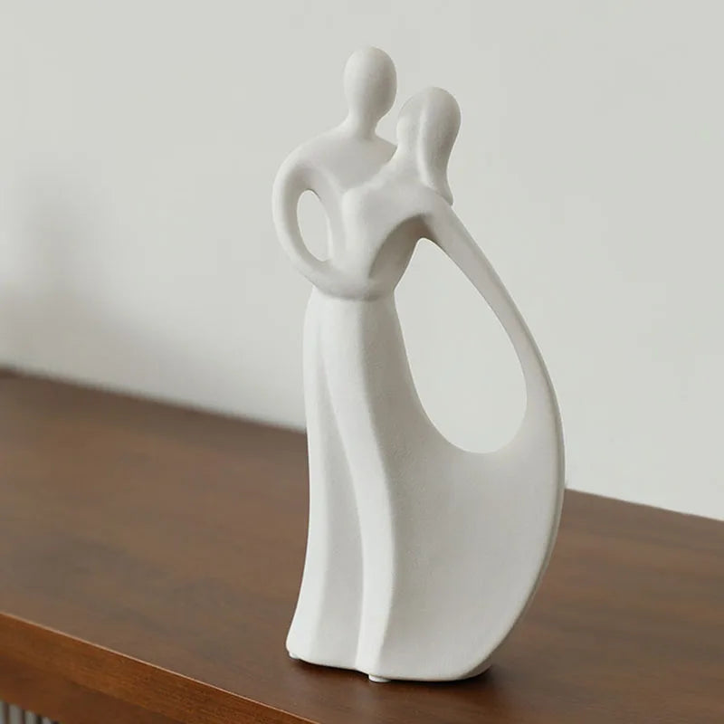 Nordic Ceramic Couple Sculpture by Afralia™: Modern Pop Art Home Decor & Wedding Gift