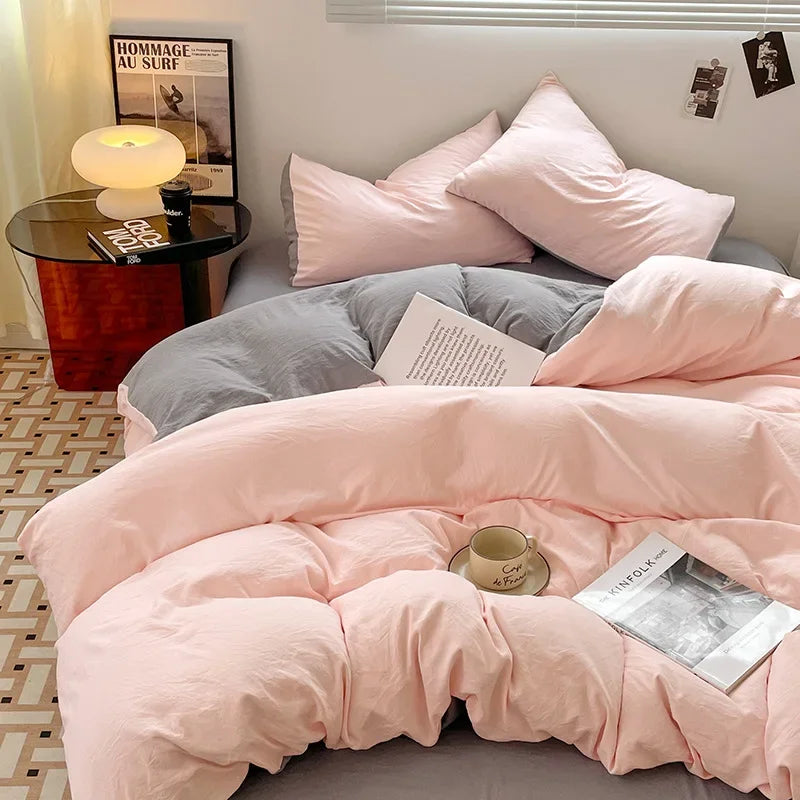 Afralia™ Cotton Bedding Set: Soft Duvet Sheets, Pillowcases, Comforter Set - All Seasons Comfort