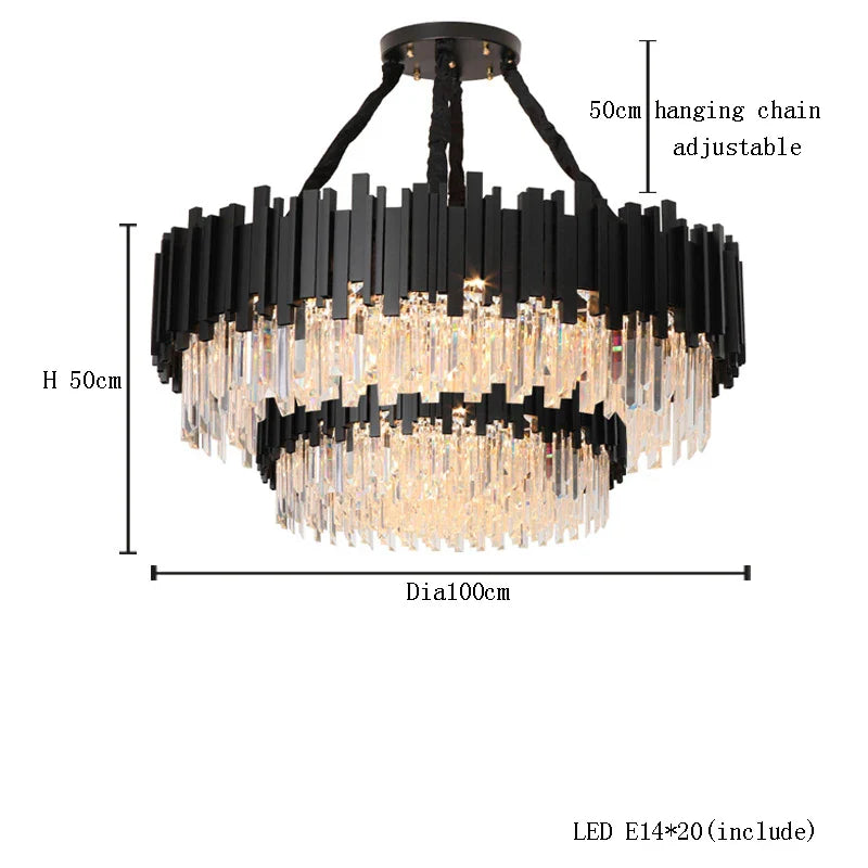 Afralia™ Gold K9 Crystal Ceiling Chandelier, Dimmable Luxury Living Room Bedroom Lighting