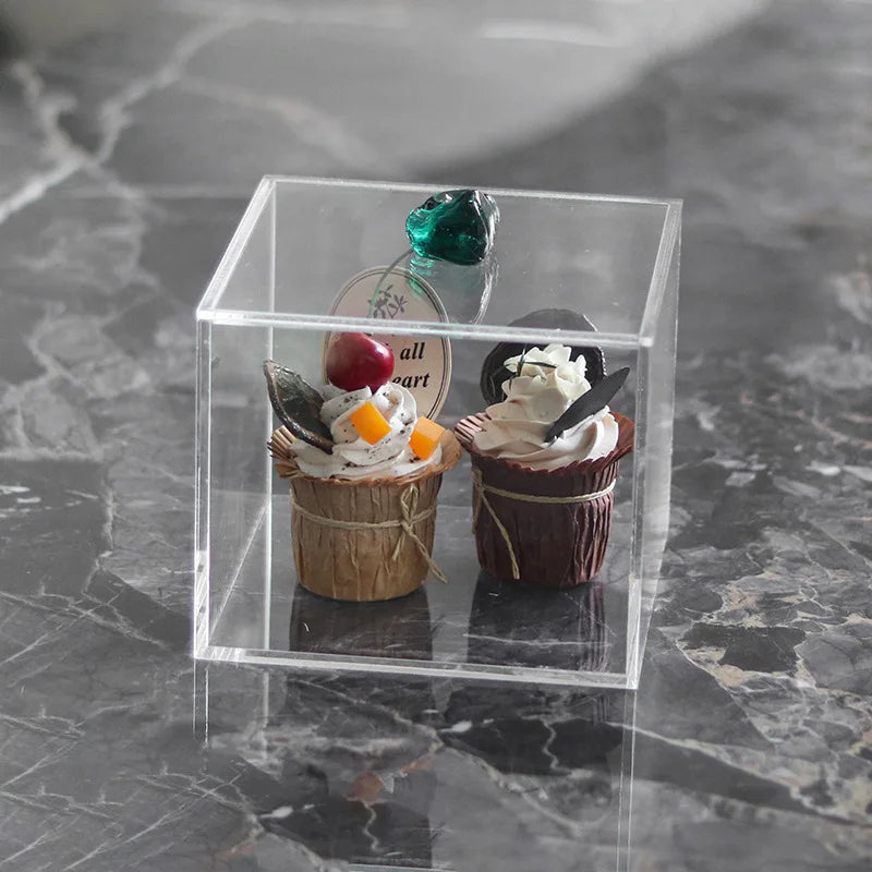 Afralia™ Clear Acrylic Agate Crystal Jewelry Display Box Dustproof Room Decor Holder