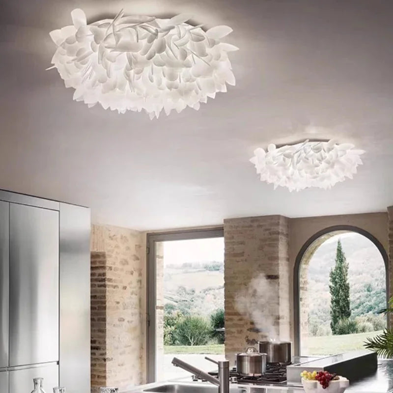 Afralia™ Luxury Petal Ceiling Lamp for Bedroom Foyer Dining Room Lighting