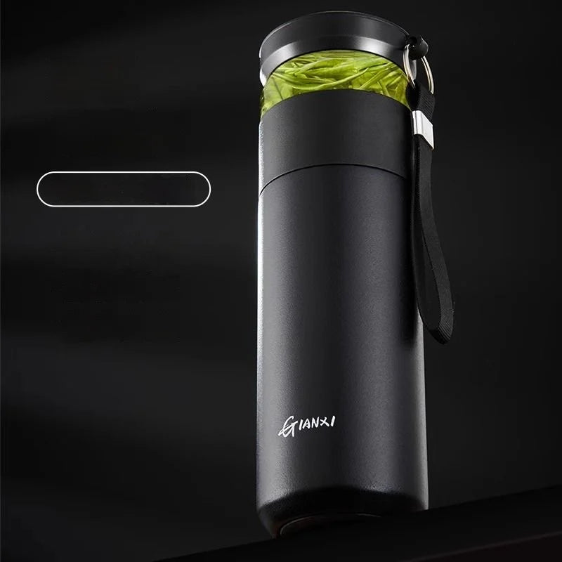 Afralia™ Stainless Steel Smart Vacuum Thermos Tea Coffee Cup Cold Office Business Style