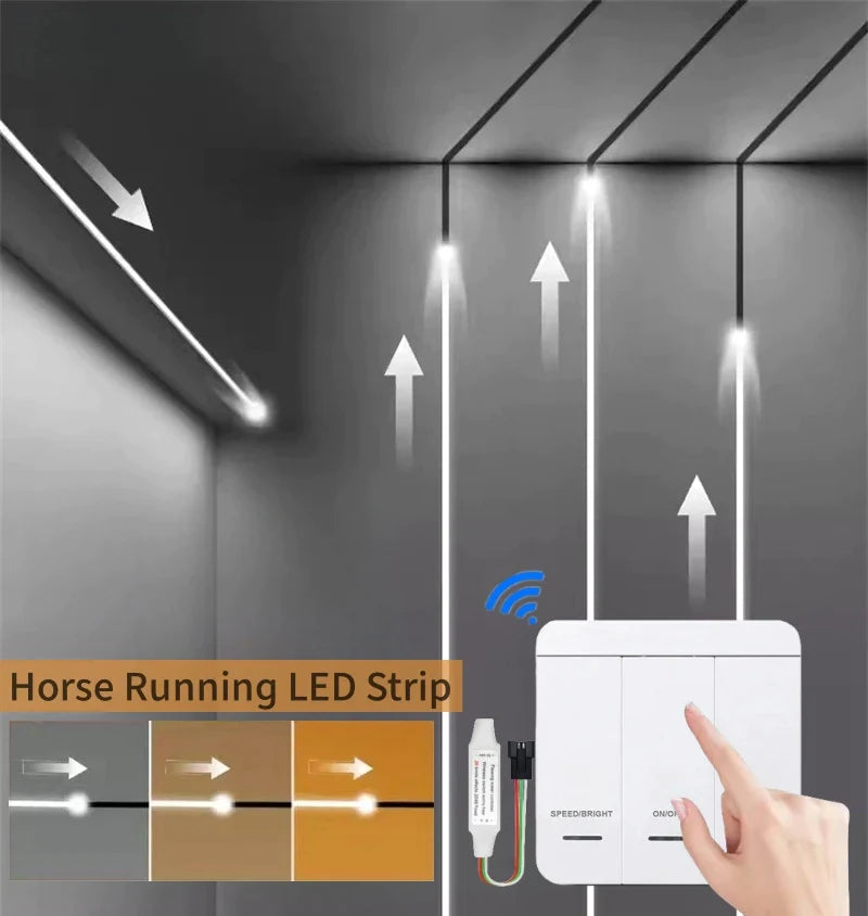 Afralia™ Flowing LED Strip Light: SMD 2835 Pixel Horse Race Tape Light with Wireless Controller