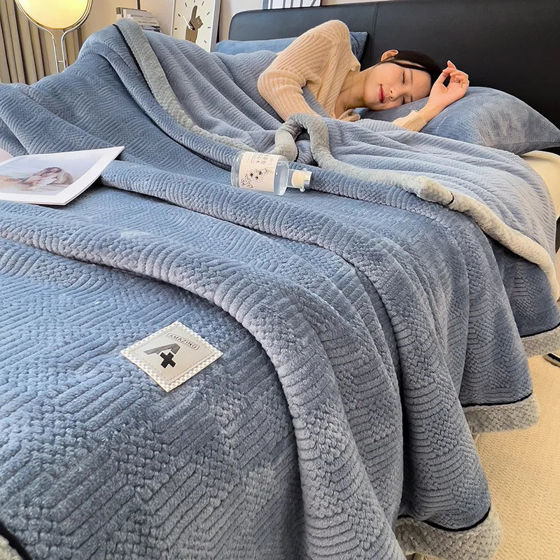 Afralia™ Cozy Striped Knitted Velvet Blanket