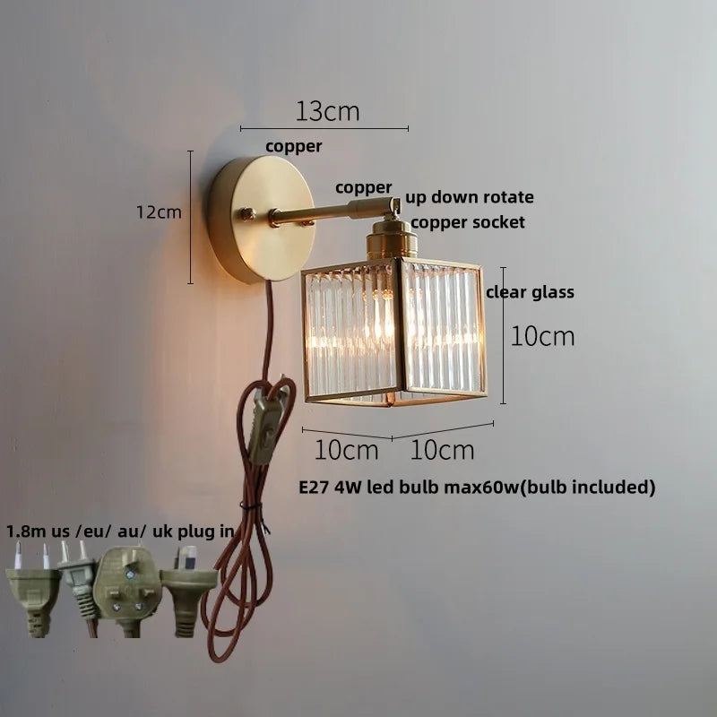 Afralia™ Glass Wall Light Sconce Modern Nordic Bedside Lamp Aisle Hallway Balcony Lighting