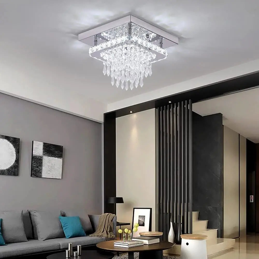 Afralia™ Modern K9 Crystal LED Chandeliers - Kitchen Home Decor Ceiling Lamps Fixtures