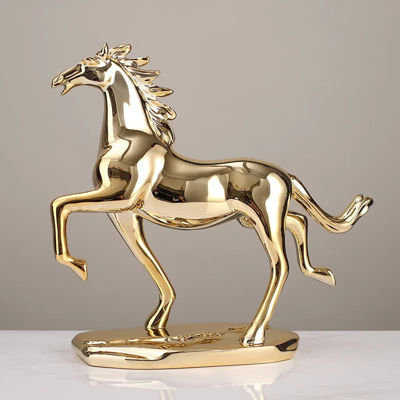 Afralia™ Lucky Horse Resin Home Decoration Sculpture