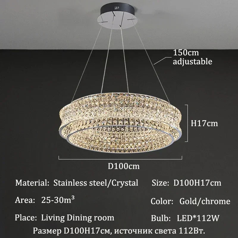 Afralia™ Crystal Chandeliers LED Lighting for Home Living Dining Room Decor