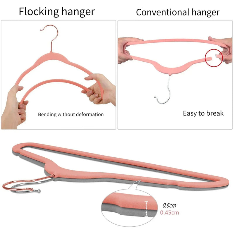 Afralia™ Flock Hanger Set for Wardrobe Organization and Clothing Display