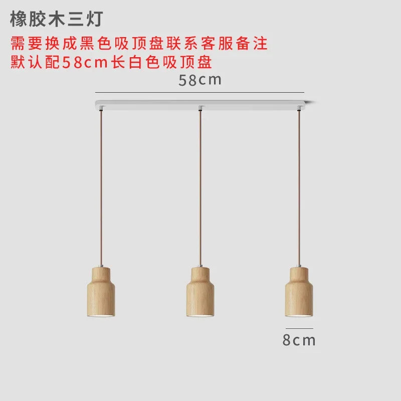 Afralia™ Wooden Pendant Lights LED E27 Minimalist Design for Kitchen, Dining Room, Bar