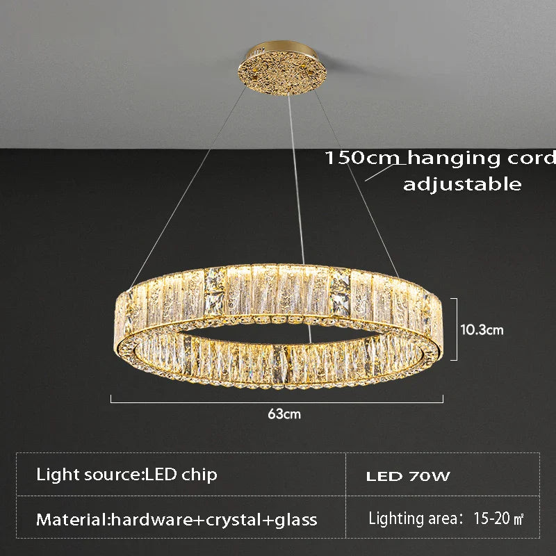 Afralia™ Crystal Ceiling Chandelier | Luxury Glass Hanging Lamps LED Décor