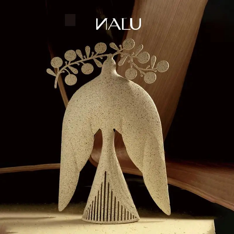 Afralia™ Metal Peace Dove Art Sculpture: Modern Desk Ornament for Room Aesthetics