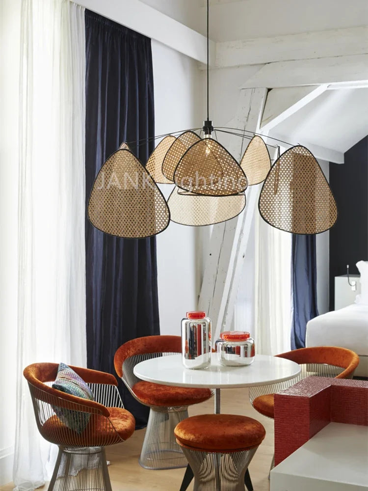 Afralia™ Rattan Chandelier - French Design Market, Indoor Lighting for Dining Living Room