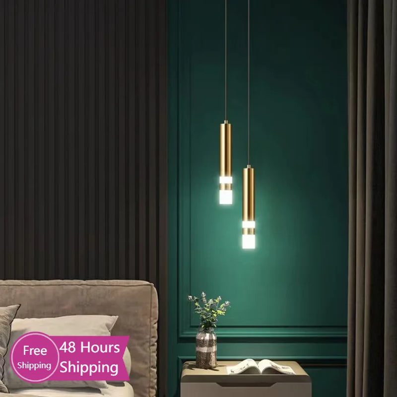 Afralia™ Double Head LED Pendant Lights for Modern Indoor Bedroom, Bedside, Entrance, Bathroom