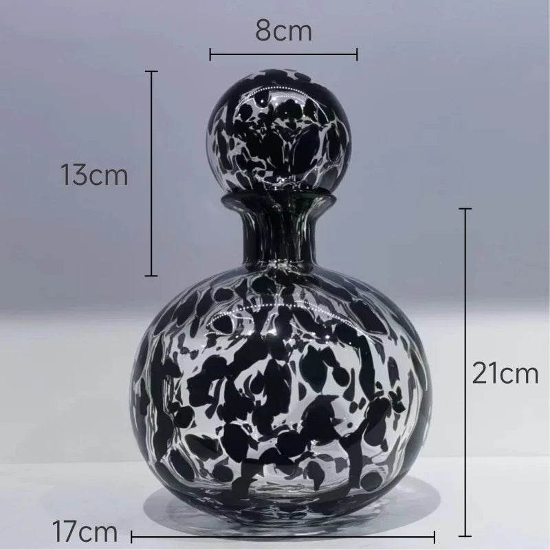 Afralia™ Leopard Texture Glass Vase: Modern Floral Vase for Chic Room Decor