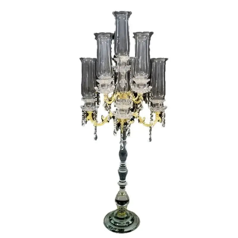 Afralia™ Crystal Glass Cover Candle Holders - Elegant Table Centerpiece for Candlelight Dinners